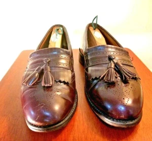 Allen Edmonds Bridgeton Herren 9E Burgund Leder Kiltie Quaste Flügelspitze Halbschuhe  - Bild 1 von 8