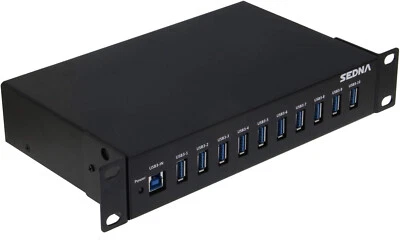 SEDNA -10 Inch 1U Rack Mount - 10 Port USB 3.1 Gen I Hub (5Gbps) - Image 1 of 3