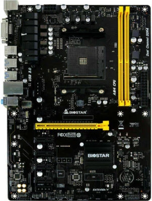 Biostar TB350-BTC MINING Socket AM4 AMD B350 DDR4 6GPU 6PCIE Motherboard BITCOIN - Image 1 of 4