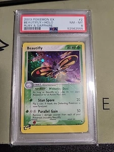 2003 Pokemon EX Ruby & Sapphire Beautifly - Holo 2/109 PSA 8 NM-MT - Picture 1 of 2