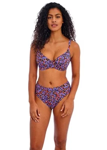 FREYA SANTIAGO NIGHTS LEOPARD UNDERWIRE PLUNGE BIKINI TOP SIZE 30F / 8F - Picture 1 of 1