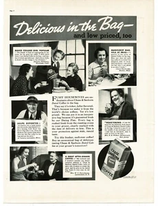1937 Chase & Sanborn Kaffee verschiedene benannte Personen & Orte Vintage Print Ad 1 - Bild 1 von 1
