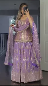 Top Lehenga Diseñador Indio Nuevo Bollywood Boda Paquistaní Fiesta Ropa - Imagen 1 de 11
