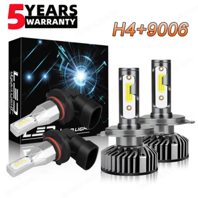 4x H4 9006 LED Headlight Globes Fog Light 100W For Mitsubishi Magna 1999-2005 AU - image 1 of 4