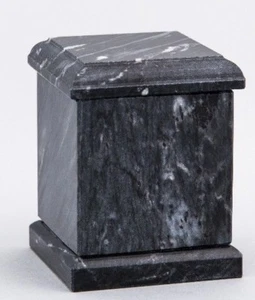 Small/Keepsake 1 Cubic In. Black Evermore Natural Marble Urn for Cremation Ashes - Picture 1 of 2