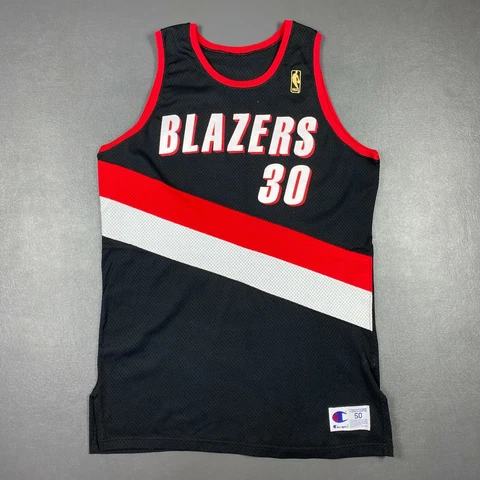 100% Authentic Rasheed Wallace Champion 96 97 Blazers Pro Cut Jersey Cover