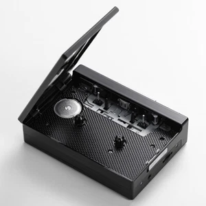 Reproductor de cintas Bluetooth radio FM cinta de giro automático Walkman piano negro K66 - Imagen 1 de 8