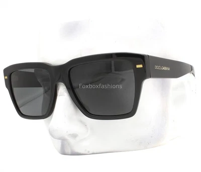 Gafas de sol Dolce Gabbana DG 4431 501/87 pulidas negro dorado logotipo con estuche Foto 1 de 4