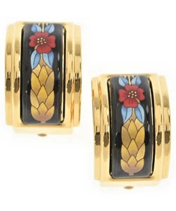 HERMES Earrings GoldxBlacketc. 2200581451514 - Picture 1 of 6