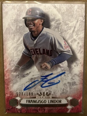 2016 Topps Tier One #BOA-FL Francisco Lindor Breakout Auto /199 Cleveland SP - Image 1 of 2