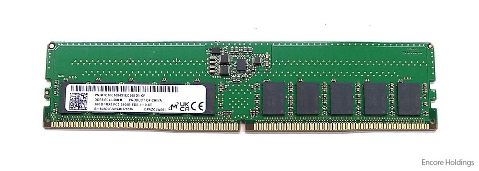 Hynix 16GB ECC UDIMM Memory Module - 1RX8 - DDR5 5600MHz - MTC10C1084S1EC56BD1 - Image 1 of 1
