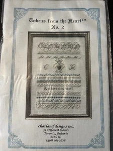 Charland Designs Tokens From The Heart “And Here Is My Heart” Cross Stitch Chart - Picture 1 of 6
