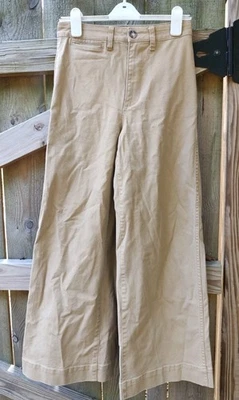 Madewell Khaki Wide Leg High Rise Cotton Pants Sz 27 - Image 1 of 4