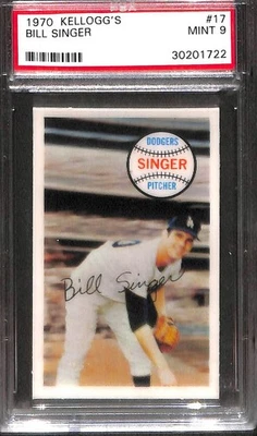 1970 Kelloggs #17 BILL SINGER PSA 9 Mint 30201722  - Image 1 of 3