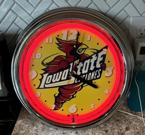 Vintage Iowa State Cyclones Neon Ring Clock 15" - Bild 1 von 4
