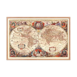 Antique World Map Print, Vintage Wall Art, Old Maps, Old Map - Picture 1 of 13
