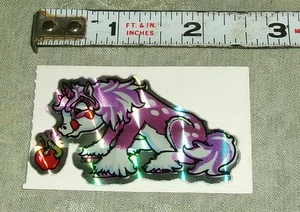 Vintage 80's BJ Decal Specialties Prism Purple Unicorn Apple Sticker Mod 2 - Picture 1 of 1