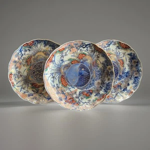 3 antike japanische Daishoji Imari Porzellan Teller, 8,5 Zoll Anfang 20. Jh. - Bild 1 von 5