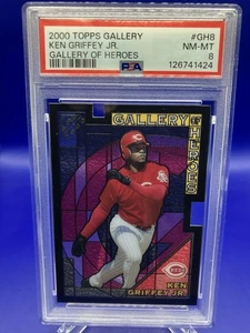 2000 Topps Gallery Ken Griffey Jr Gallery Of Heros Stained Glass Reds PSA POP 19 - Picture 1 of 2