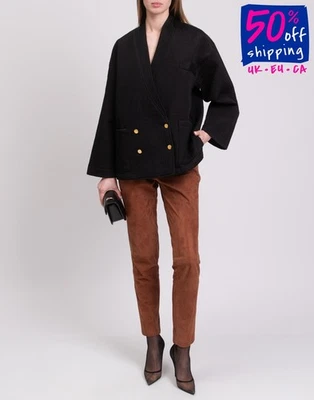 PVP €1103 FABIANA FILIPPI Gamuza Cuero Pantalones IT40 US XS UK8 Bola Cadena Borde Foto 1 de 4