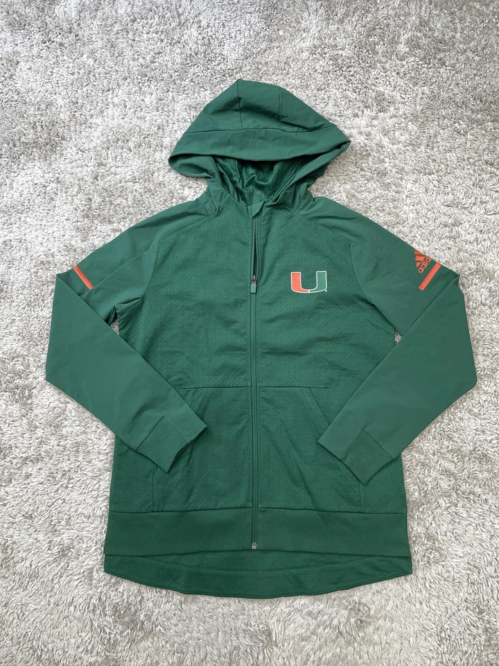 Sudadera con Capucha Miami Hurricanes Para Hombre Mediana Universitaria Fútbol Muestra Climalite Adidas Foto 1 de 4
