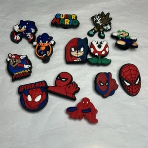Crocs Spider-Man Charms 13 PCS different decoration croc jibbitz Mario Sonic - Picture 1 of 2