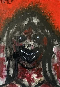 “Zombie Bride” original horror art watercolour, gouache & acrylic paint on board - Picture 1 of 2