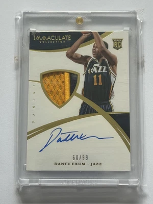 Dante Exum 2014-15 Panini Immaculate Rookie Jersey Patch Auto RC #60/99 - Image 1 of 2