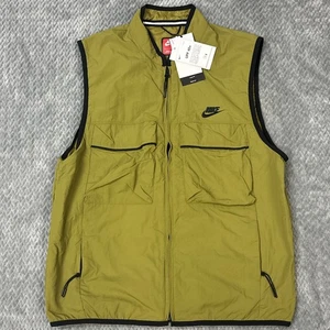 Nike Vest Men Small Green Tech Woven Fisherman Utility Nylon FZ0748 307 Full Zip - Foto 1 di 10