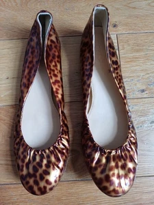 J Crew Tortoise Pattern Patent Leather Ballet Flats 6.5 - Picture 1 of 5