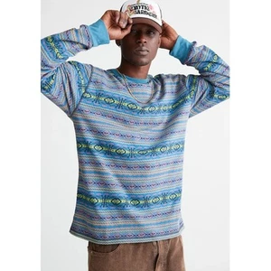Urban Outfitters BDG Aztec Printed Jacquard Long Sleeve Tee Size: M - Picture 1 of 5