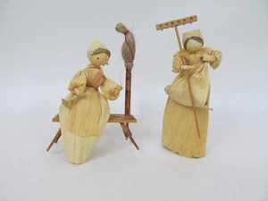 Lotto di 2 bambole vintage stile primitivo Cornhusk Cecoslovacchia ecc - Foto 1 di 4