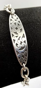 LOIS HILL Sterling Silver / 925 Scroll Bar Link Bracelet 7.5'' Long - Picture 1 of 8