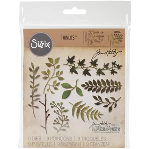 Sizzix Thinlits Dies 9/Pkg By Tim Holtz Garden Greens - Picture 1 of 3