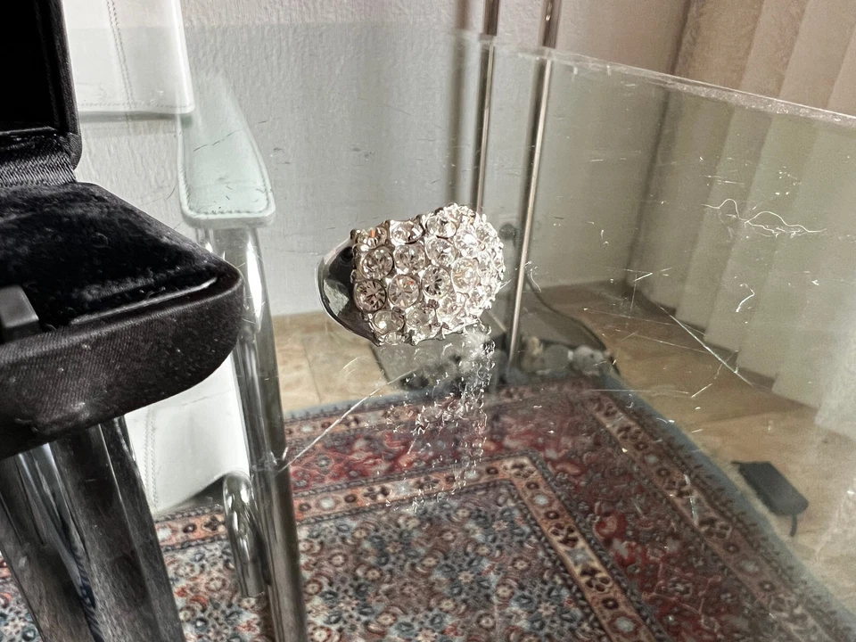 RING mi 22 großen Strass-Steinen,Größe 20 mm(2cm)Edelstahl-Ring,Hingucker - Bild 1 von 4