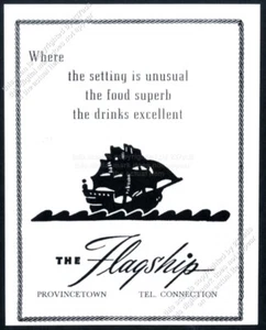 1962 The Flagship restaurante Provincetown Cape Cod MA envío arte vintage anuncio impreso - Imagen 1 de 7