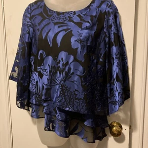 Alex Evenings Damen Bluse Blumenmuster Stufen 3/4 Arm blau Größe S 1x getragen - Bild 1 von 16