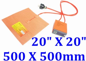 Pad riscaldante silicone 20" X 20" 500 X 500mm 1000W con controller digitale JSRGO - Foto 1 di 12