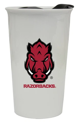 Arkansas Razorbacks Double Walled Ceramic Tumbler Set-NCAA Travel Mug 2pk Cover