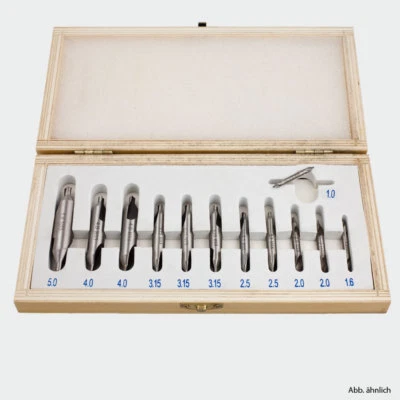 KOBRATEC GMBH Zentrierbohrer - Set 12-teilig, 1-5mm, 60° Zentrierer HSS