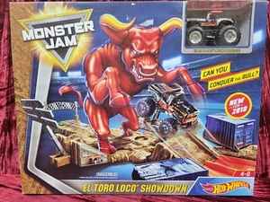 New HOT WHEELS MONSTER JAM EL TORO LOCO SHOWDOWN PLAYSET nib truck trucks thrill - Picture 1 of 6