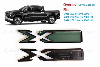 Overlay 2PCS Matte black X31 Off Road Emblem 2019+ Sierra 1500 2500HD 3500HD - Image 1 of 4