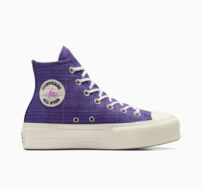 Converse Chuck Taylor All Star Lift Plaid A12495C Women's 8 Purple/Viper Violet - Image 1 of 4