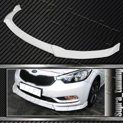Labio de alerón de parachoques delantero de 3 piezas para Kia Forte EX LX SX 2014-2016 (pintado de blanco) Foto 1 de 4
