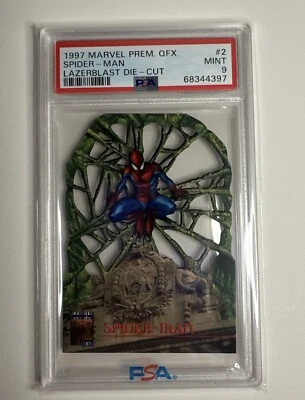 1997 MARVEL LAZER BLAST 2 SPIDER-MAN CHASE INSERT LIMITED DIE-CUT QFX - PSA 9 - Image 1 of 4