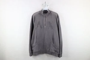 Armani Exchange Mens Large Faded Spell Out Heavyweight Half Zip Sweatshirt Gray - Picture 1 of 10