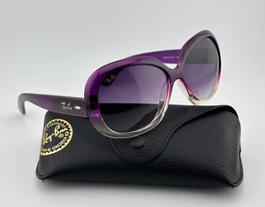 RAY-BAN Sunglasses Jackie Ohh II Limited Edition RB4098 Purple/Clear Frame RARE - Picture 1 of 19