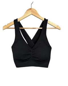 Alphalete Amplify BH Seamless Longline Cinched Scrunch Front Gr. Large schwarz - Bild 1 von 6