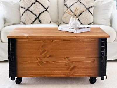 Couchtisch Truhe Wohnzimmertisch Sofatisch Holz massiv vintage shabby loft alt - Bild 1 von 4