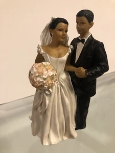 Persons of Color Bride & Groom Cake Topper Figurine, 4.5” Tall - Picture 1 of 11